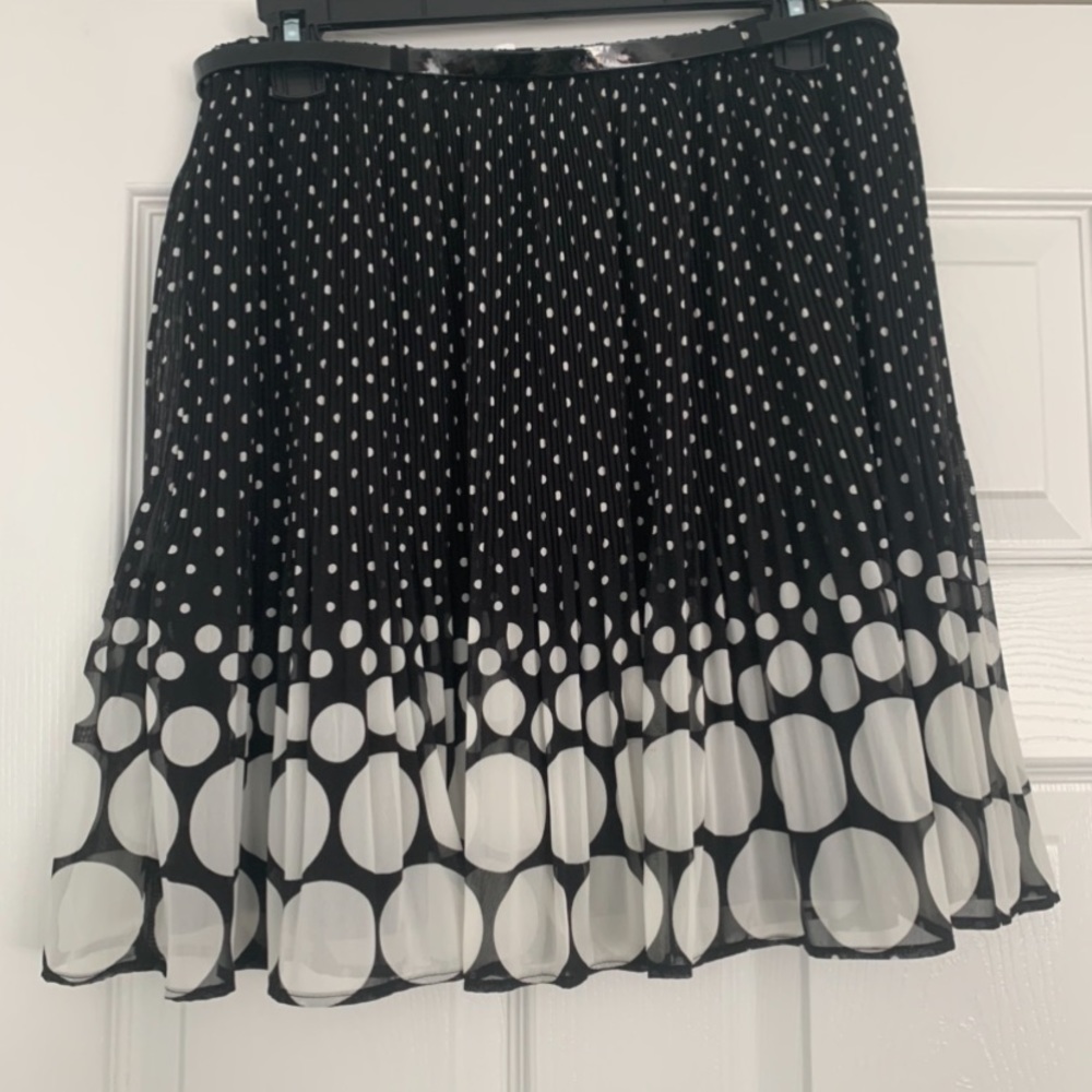 Elle M Black Skirt with white Polka Dots